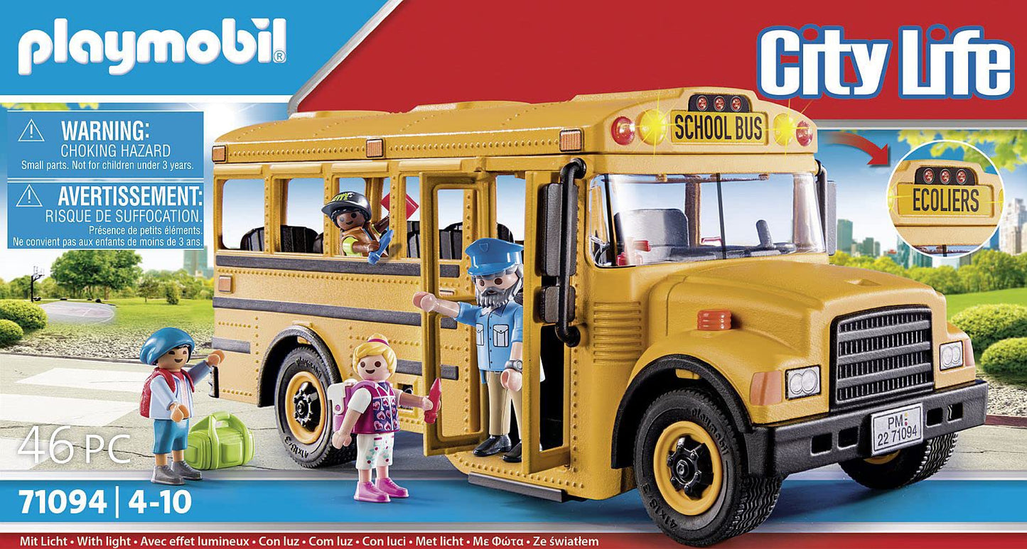 Playmobil School Bus 2022 Model - Multicoloured Plastic Toy for Kids