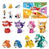 Super Wings 14-Pack Transforming Toys, 2 Inch Airplane Collector Character Toy With Dinosaur Mini Collectible Action Figure With