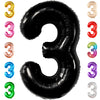 Katchon, Black Number 3 Balloon - Giant, 40 Inch | Black 3 Balloon Number, 3Rd Birthday Decorations For Boys | 3Rd Birthday Balloons, 3 Year Old Birthday Decorations | Third Birthday Decorations Boy