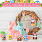 Blueweenly 24 Pcs Easter Mini Animal Plush Toy Set Small Stuffed Animal Bulk with Easter Eggs Bunny Ear Small Plush Keychain for