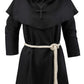 Knelor Kids Monk Friar Hooded Robe Priest Robe Halloween Cosplay Cloak Costume For Boys And Girls