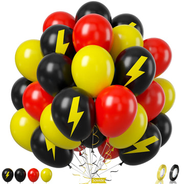Red Black Yellow Balloon, 60 Pcs 12 Inches Cartoon Game Balloons For Kids Cartoon Theme Party Decorations Birthday Balloons Baby Shower Engagement Party Supplies