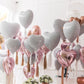 12 Pcs Heart Balloons, 18 inch White Heart Shaped Balloons, Big Heart Mylar Helium Balloons, Heart Love Foil Balloons for Weddin