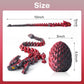 FYEFKJSA 3D Printed Dragon Eggs with Dragon Inside - 12Inch Articulated Fidget 3D Printed Animals  Interesting Decorative Gift  Easter Basket Essentials Stuffers (Black Red)