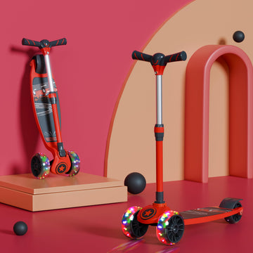 Cockatoo Rocket Racer Led Scooter For Kids 3-12 Years, Kids Scooter With 40Mm Led Lights In Pp+Pu Wheel, 4 Adjustable Height Sco