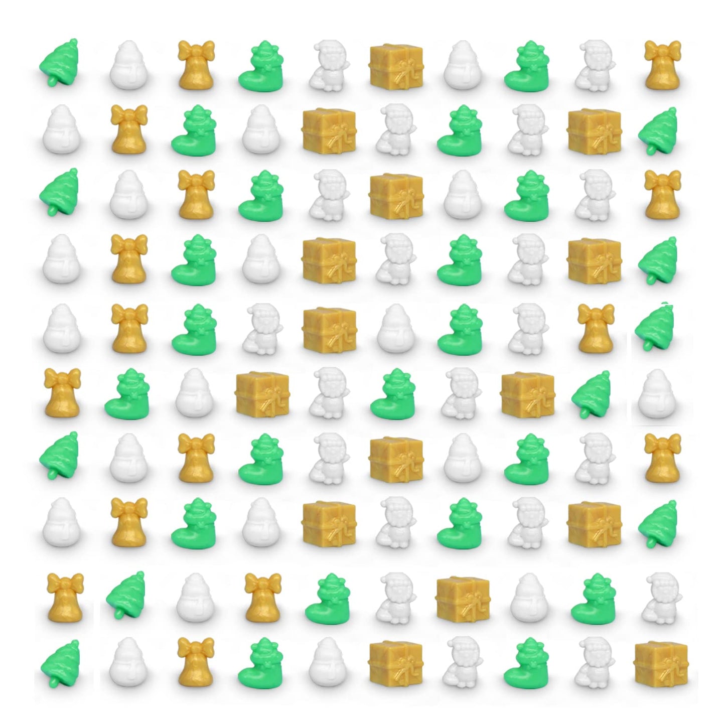 Uszeoka Mini Claw Machine Prizes For Kids,100Pcs,Santa Claus, Christmas Trees, Gifts, Socks, Bells, Snowmen 6 Prizes,Christmas Theme Toys,Tiny Stuff Prizes,Kids' Handheld Games,Miniature Novelty Toys