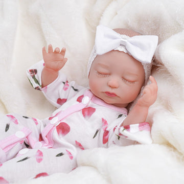 Babeside Lifelike Reborn Baby Dolls Beta- 12-Inch Baby Soft Body Realistic-Newborn Baby Dolls Full Vinyl Body Poseable Real Life Baby Dolls Girl Gift Box For Kids Age 3+