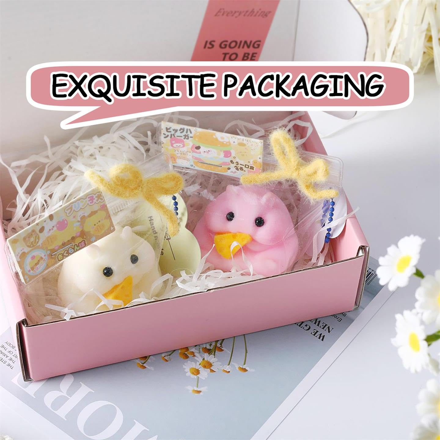 2PCS QCROAD SQUISHY Handmade Taba Squishy Hamster Stress Relief Toys - Ultra Soft Silicone Squeeze Toys for Kids & Adults, Reusa