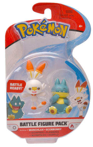 Pokemon New decorative replica blade and Shield Battle Action Figure 2 Pack - Munchlax and Scorbunny 2-Inch Figures