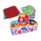 Ilsmysutra Pull Along Tissue Box Montessori Crinkle Tissue Toy For Newborns Baby Infant Sea