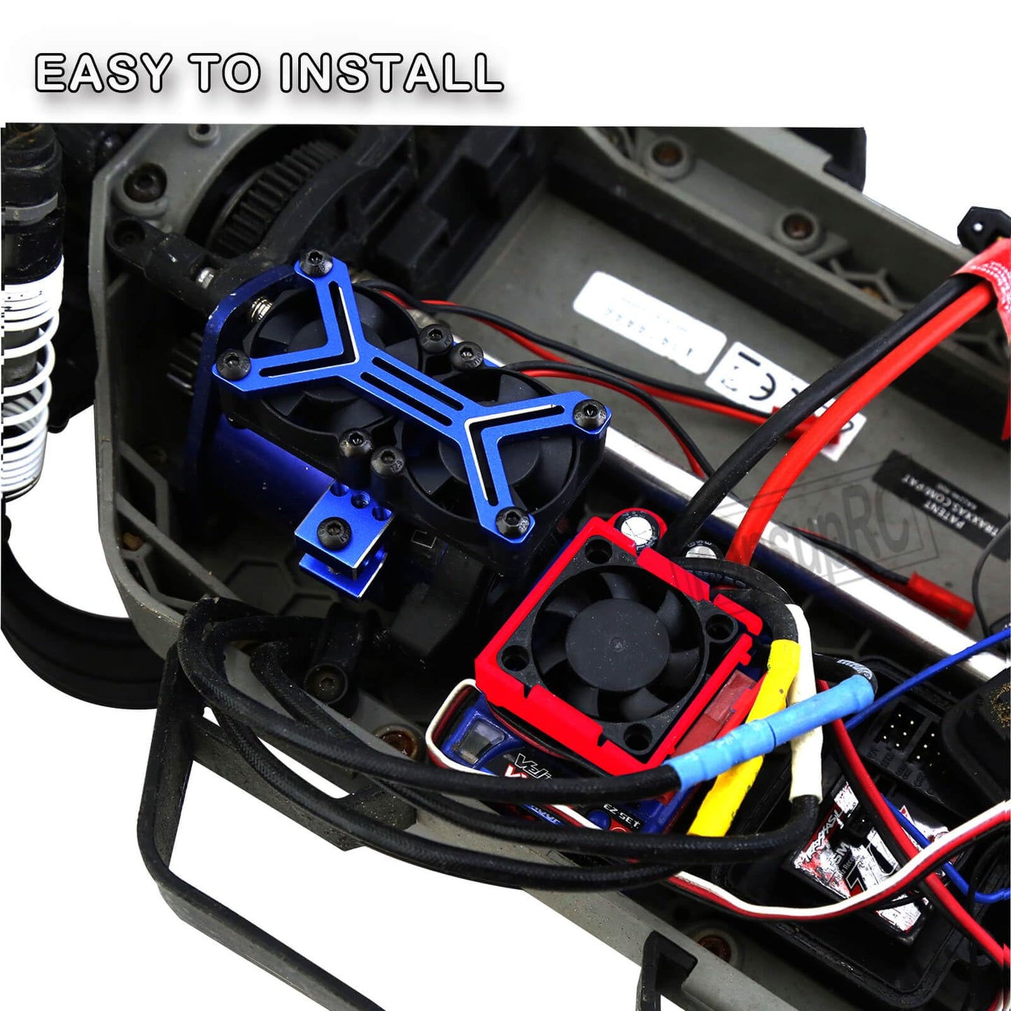 hopsupRC VXL-3s ESC Motor Cooling Fan Upgrades Part for 1/10 Slash/Rustler/Stampede VXL 4X4 2WD,Aluminum High Velocity Fan Heats