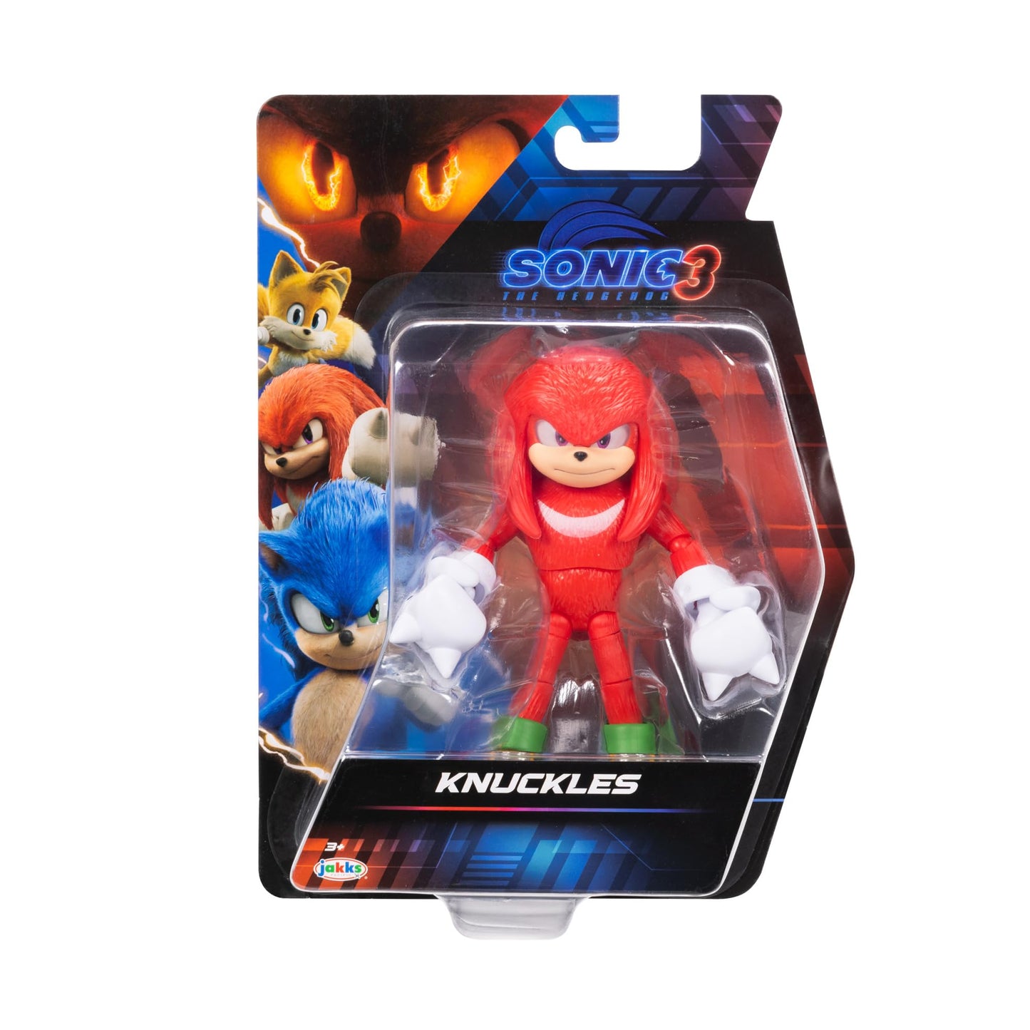 Sonic The Hedgehog 5-Inch Knuckles Action Figure - Highly Articulated Collector Toy for Boys & Girls - Officially Licensed Sonic 3 Product