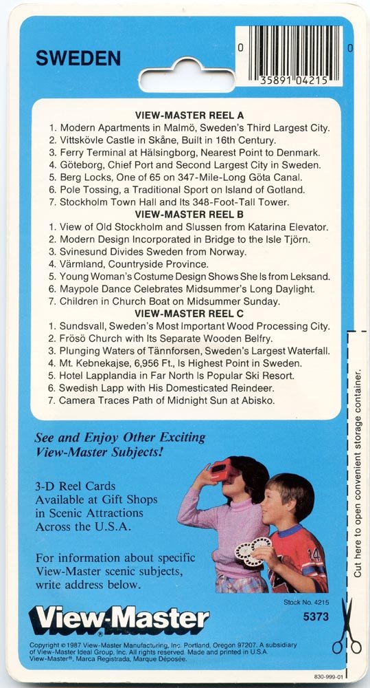 Sweden- Viewmaster 3 Reel Set