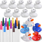 Jerify 48 Pcs 2 Inch White Blank Rubber Ducks Creative Rubber Ducks With Pens Of 12 Colors For Pool Bathtub Float Cute Ducks Valentine'S Day Diy Ducks Birthday Gifts Baby Party Favors For Kids