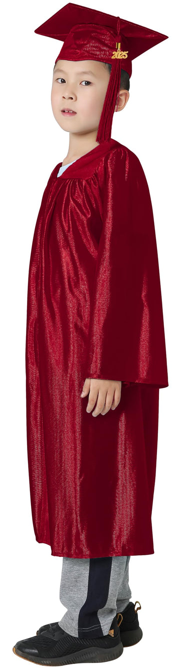 GraduatePro Kindergarten Graduation Cap and Gown Package Class of 2025 for Kids with Stole Certificate as Party Gift Maroon 30