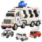 Temi 5 Pack Ambulance Vehicle Toddler Truck Toys For 3 4 5 6 Year Old Boys, Friction Powered Cars With Toy Helicopter, Police Car, Fire Truck, Ambulance Car, Birthday Gifts For Girls Age 3-9
