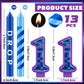 MTLEE 13 Pcs Video Game Birthday Candles Gaming Party Toppers for Cake Blue Purple Number Candle Battle Boys Birthday Cake Toppe