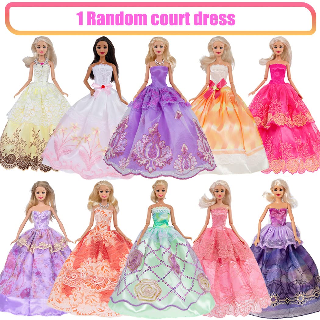 Ibayda 11.5 Inch Girl Doll With Doll Closet Wardrobe Clothes And Accessories Including Doll, Wardrobe, Mirror, Outfits, Dress, Shoes, Hangers, Handbags, Necklace, Crown And Dog (Include Doll)