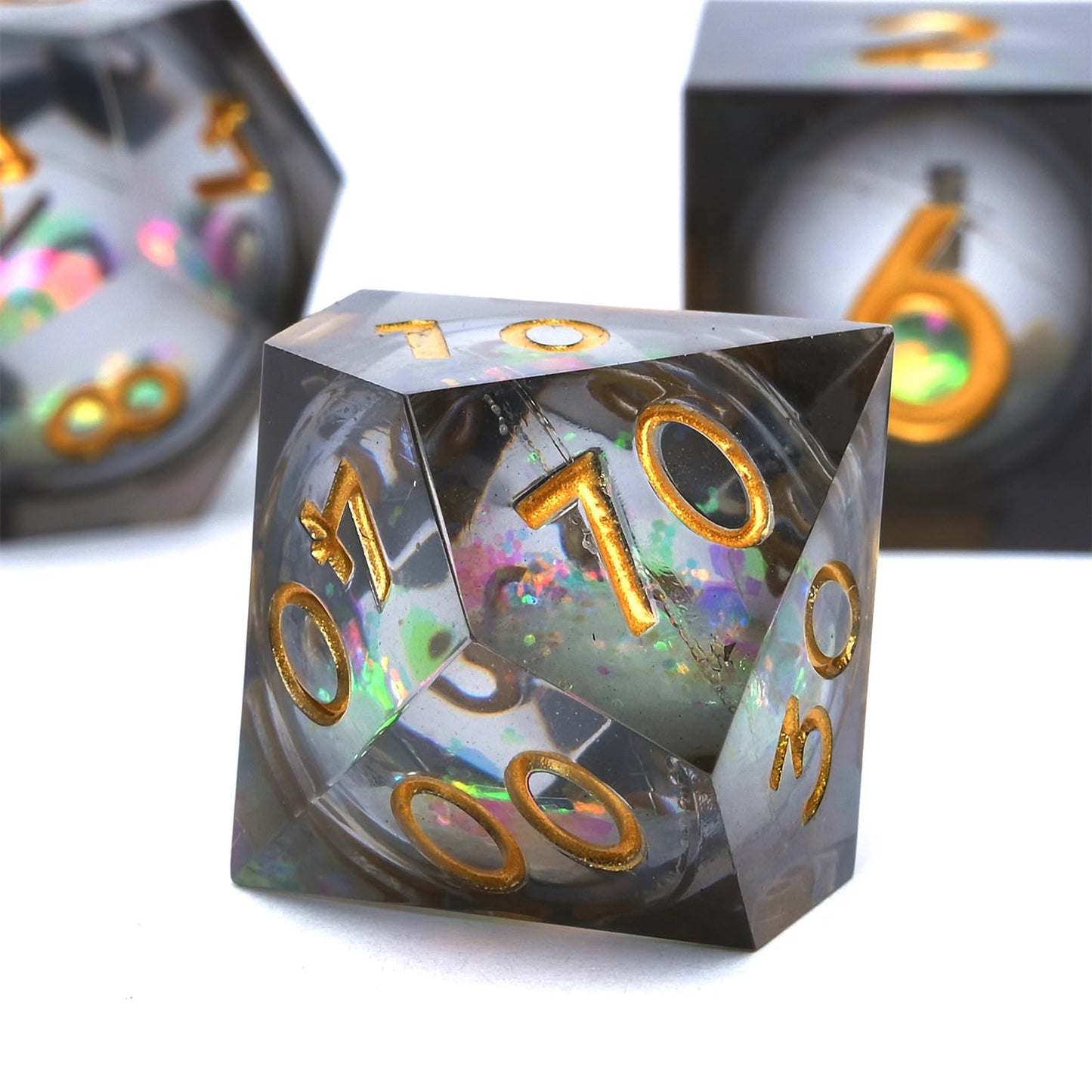 Dungeons and Dragons Liquid Core Dice Set D&D, polyhedron DND resin dice set, used for role-playing dice Magic Pathfinder game D