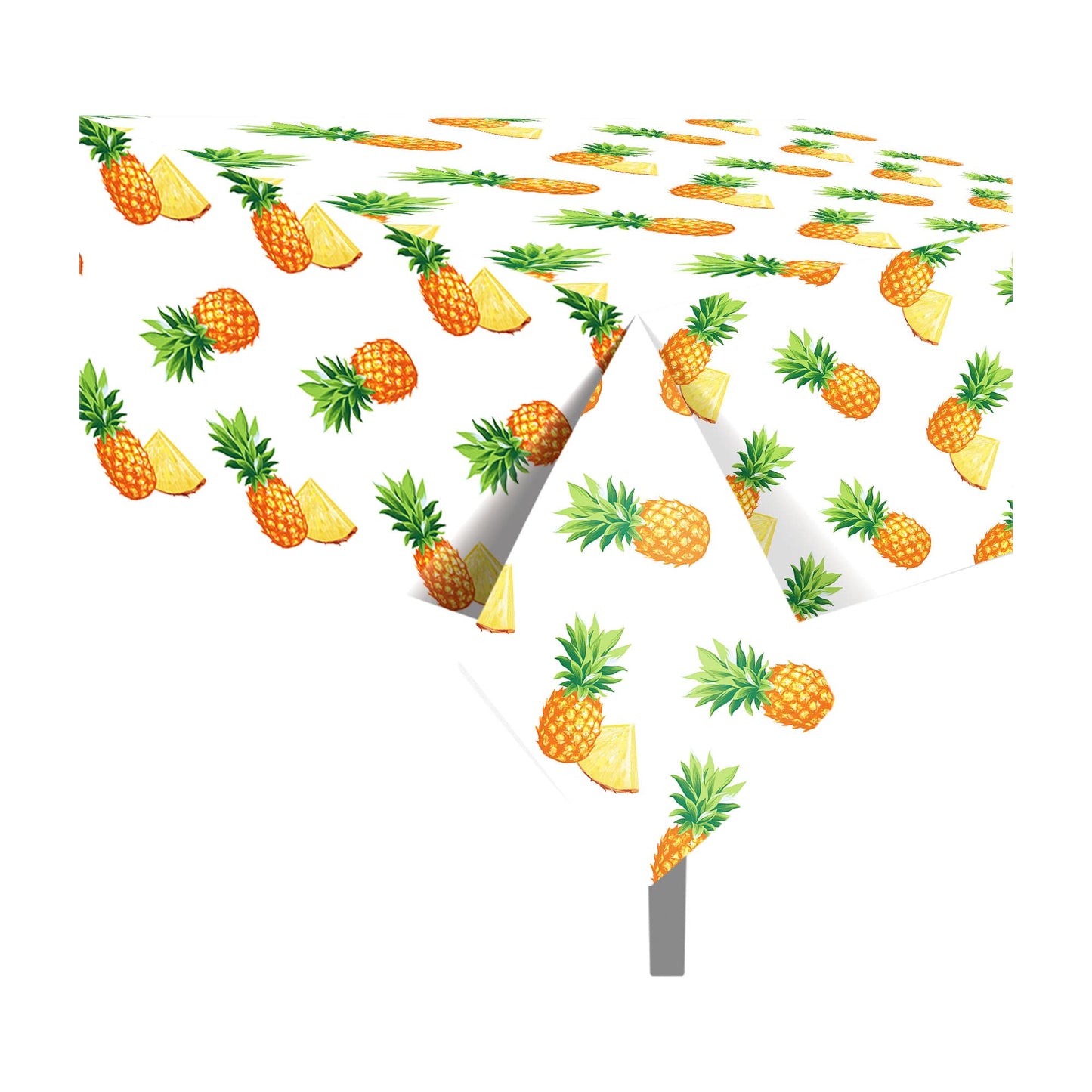 Pineapple Party Tablecloth, 2 Pcs Pineapple Tablecloth Pineapple Table Covers Plastic Table Cover for Aloha Tropical Summer Them