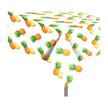 Pineapple Party Tablecloth, 2 Pcs Pineapple Tablecloth Pineapple Table Covers Plastic Table Cover for Aloha Tropical Summer Them