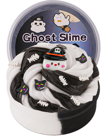 Ghost Black & White Butter Slime, Super Soft And Non-Sticky Premade Slime, Slime Party Favors For Kids, Slime Sensory Toys For B