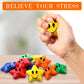 Civaner 90 Pcs Star Smile Face Stress Balls Mini Foam Funny Face Toys Relief Star Smile Balls for School Carnival Reward Student Prizes Party Favor Toy  5 Colors