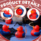 Leyndo 24 Pcs Christmas Spiderweb Rubber Duck Bulk Spiderweb Birthday Party Decoration Favors Squeaky Red Blue Duck for Bathtub Floating Pool Gifts Party Supplies