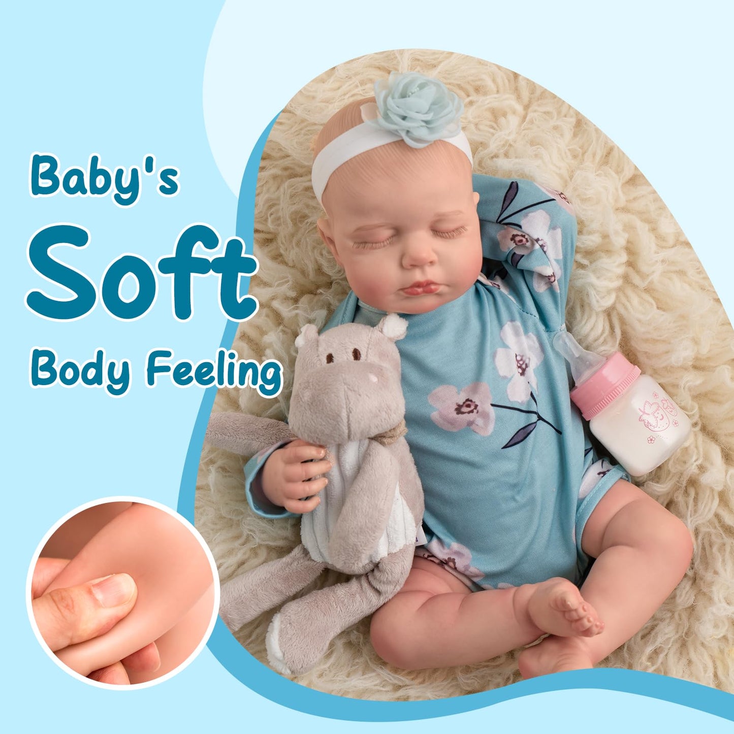 Jirachi Realistic Reborn Baby Dolls Girl, 18-Inch Sleeping Lifelike Reborn Baby Dolls Soft Body Cute Newborn Baby Doll With Toy Accessories Gift For Kids Age 3