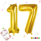 Smlpuame 40 Inch Number Balloon 0-9 Gold Large Number 17 Balloons,Digital Balloons For Birthday Party Celebration Decorations Su