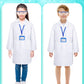 Xtinmee 12 Sets 36 Pcs Kids Lab Coat Set Halloween Doctor Costume With Goggles Id Card Science Dentist Doctor Dress Up Kit (Medi
