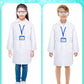 Xtinmee 12 Sets 36 Pcs Kids Lab Coat Set Halloween Doctor Costume With Goggles Id Card Science Dentist Doctor Dress Up Kit (Larg