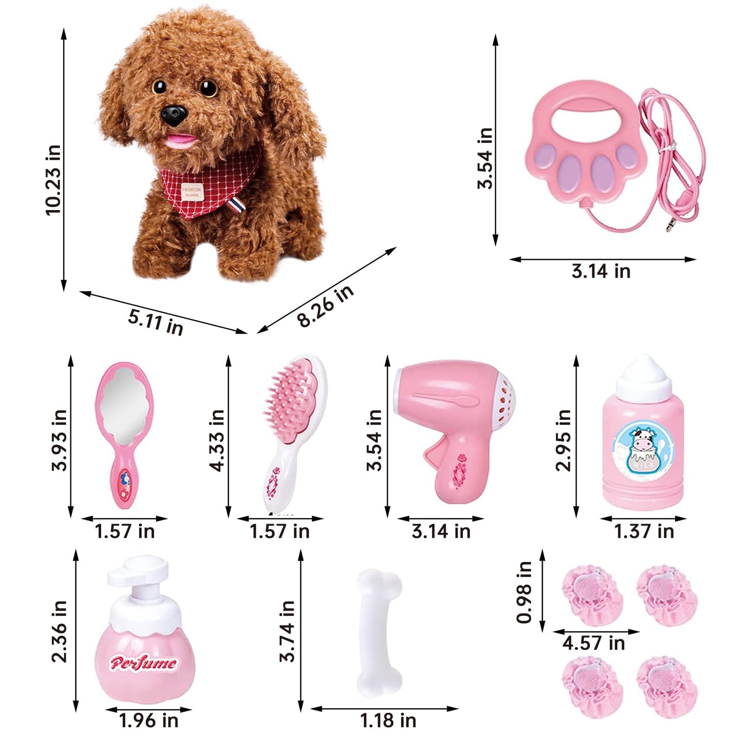 Jimate Puppy Toys For Kids, Toy Dogs That Walk And Bark, Walking Dog Toy For Kids With Leash, Interactive Stuffed Puppy With Rem