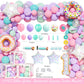 Hombae Sweet One Birthday Party Decorations - 128 PCs Donut Themed Birthday Party Supplies with Sweet One Backdrop, Donut Foil B