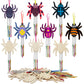 Fennoral 9 Pack Spider Wind Chime Kit For Kids Make You Own Spider Wind Chimes Wooden Arts And Crafts For Girls Boys Diy Colorin