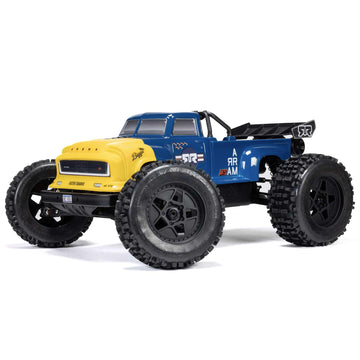 ARRMA Notorious 1/8 4X4 6S BLX BRUSHLESS V6 Stunt Truck RTR - Blue, ARA8611V6T2, Battery & Charger