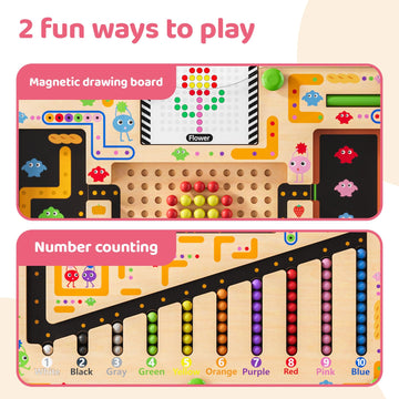 LADFAR Magnetic Maze Montessori Toys - Toddler Toys & Kids Games Designed for Preschool Learning Activities  Enhancing Fine Motor Skills & Cognitive Growth  34567 Year Old Girl Birthday Gift and Boys