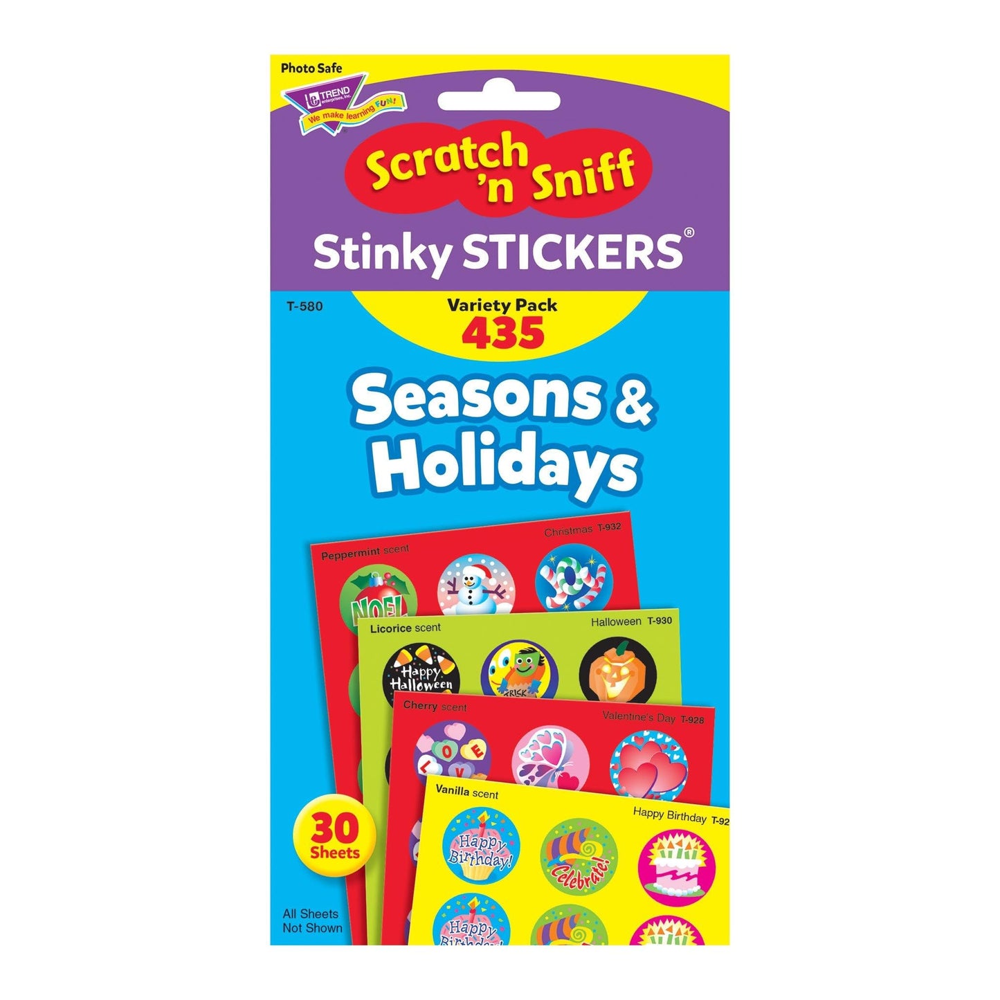 Trend Enterprises: Seasons & Holidays, Scented Scratch N Sniff Stinky Stickers, Fun for Rewards, Incentives, Crafts and as Coll