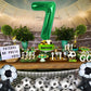 Toniful 32 Inch Soccer Balloons Set 7St Birthday Decoration Green Number 7 Foil Soccer Balloon Black Star Balloons For Children'