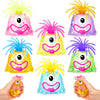 Simgoing 6 Pcs Glitter Hair Pulling Fidget Toys for Christmas Monster Party Favors Stress Relief Squeeze Monster Hair Pulling To
