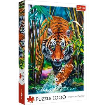 Trefl 1000 Piece Jigsaw Puzzle, Grasping Tiger, Jungle Cats, Wild Animals, Adult Puzzles, Trefl 10528