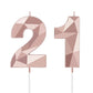 21st Number Birthday Candles 3D Diamond Shape Numeral Candles Happy Birthday 21 Candles Cake Topper for Birthday Wedding Decorat