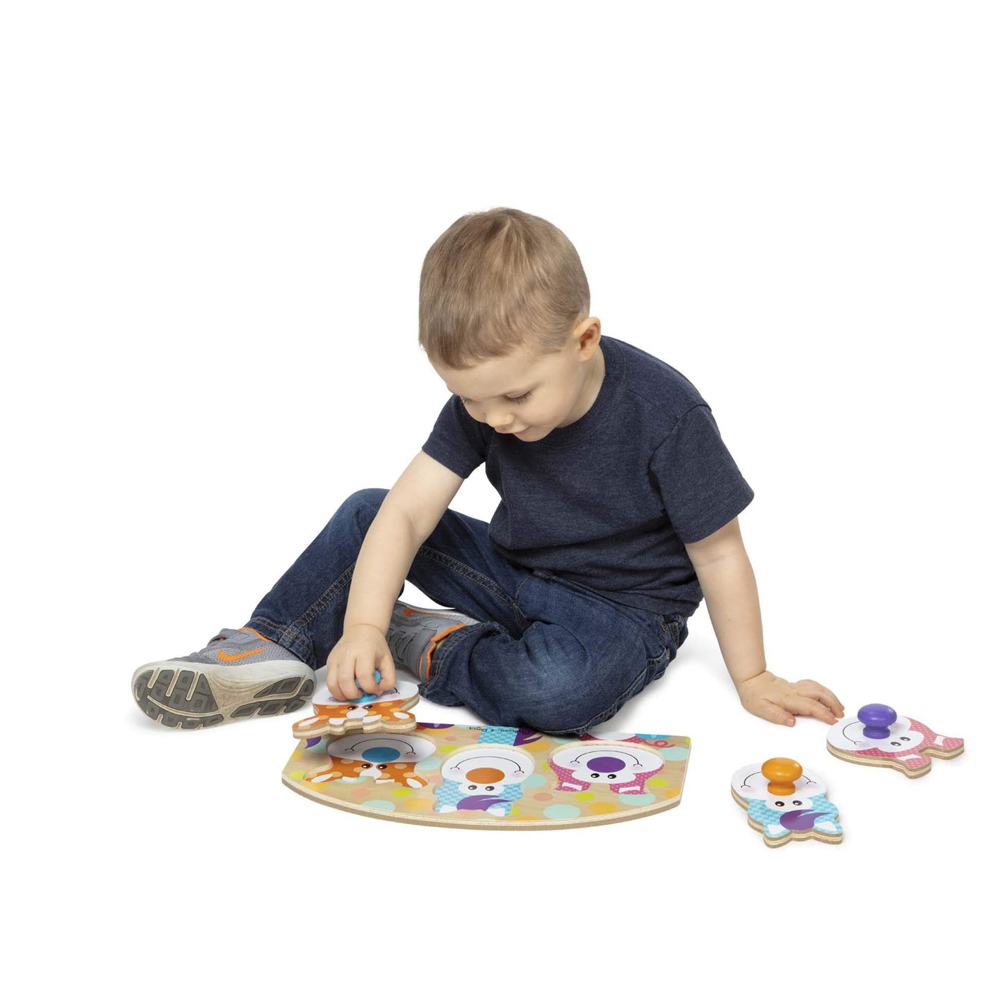 Melissa & Doug First Play Wooden Jumbo Knob Farm Animal Puzzle (3 Pcs)