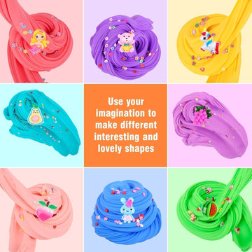 2 Pack Multi-Color Valentine'S Day Butter Slime Kit, Non-Sticky And Super Soft Perfect For Boys Girls Party Favors, Birthday Easter Gift, Diy Putty Fidget Kids Toys, Large Capacity (120 * 2)