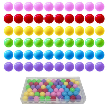 Yoeevi 60 Pcs Chinese Checkers Marbles Balls In 6 Colors,Game Replacement Marbles Balls With Plastic Box For Marble Run, Marbles Game