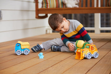 Green Toys Construction Vehicle Set, 3-Pack - Pretend Play, Motor Skills, Kids Toy Vehicles. No BPA, phthalates, PVC. Dishwasher