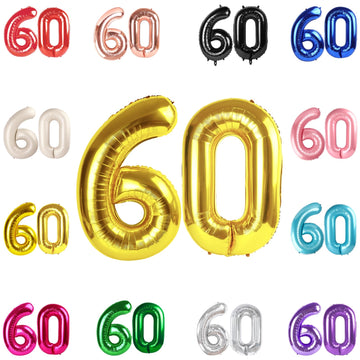 60 Balloon Number, Gold Number 60Th Birthday Balloons 40 Inch, 60 Years Old Gold Birthday Decorations For Men Women, 60Th Annive