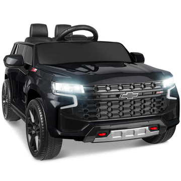 Enyopro Ride On Car For Kids, Licensed Chevrolet Tahoe Suv 12V7Ah Battery Powered Ride On Toy Car, Kids Boys Girls Electric Car With Remote Control, Led Lights, Bluetooth Music, Horn, 3 Speeds (Black)