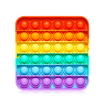 Push Pop Bubble Fidget Sensory Toy - For Autism, Stress, Anxiety - Kids And Adults (Rainbow Square)
