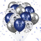 13Th Birthday Balloons, 15 Pcs Navy Blue Silver 13Th Birthday Balloons For Boys Girls Blue Happy 13Th Birthday Party Decorations Balloons Decor 12 Inches